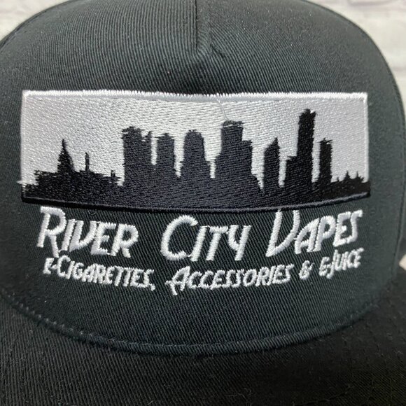 YUPOONG The Classics Snapback Hat Cap Black River City Embroidered Adjustable - Picture 6 of 8